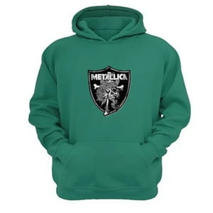 Genérico - Polerón Canguro Metallica Verde Aguamarina Talla Xs Unisex
