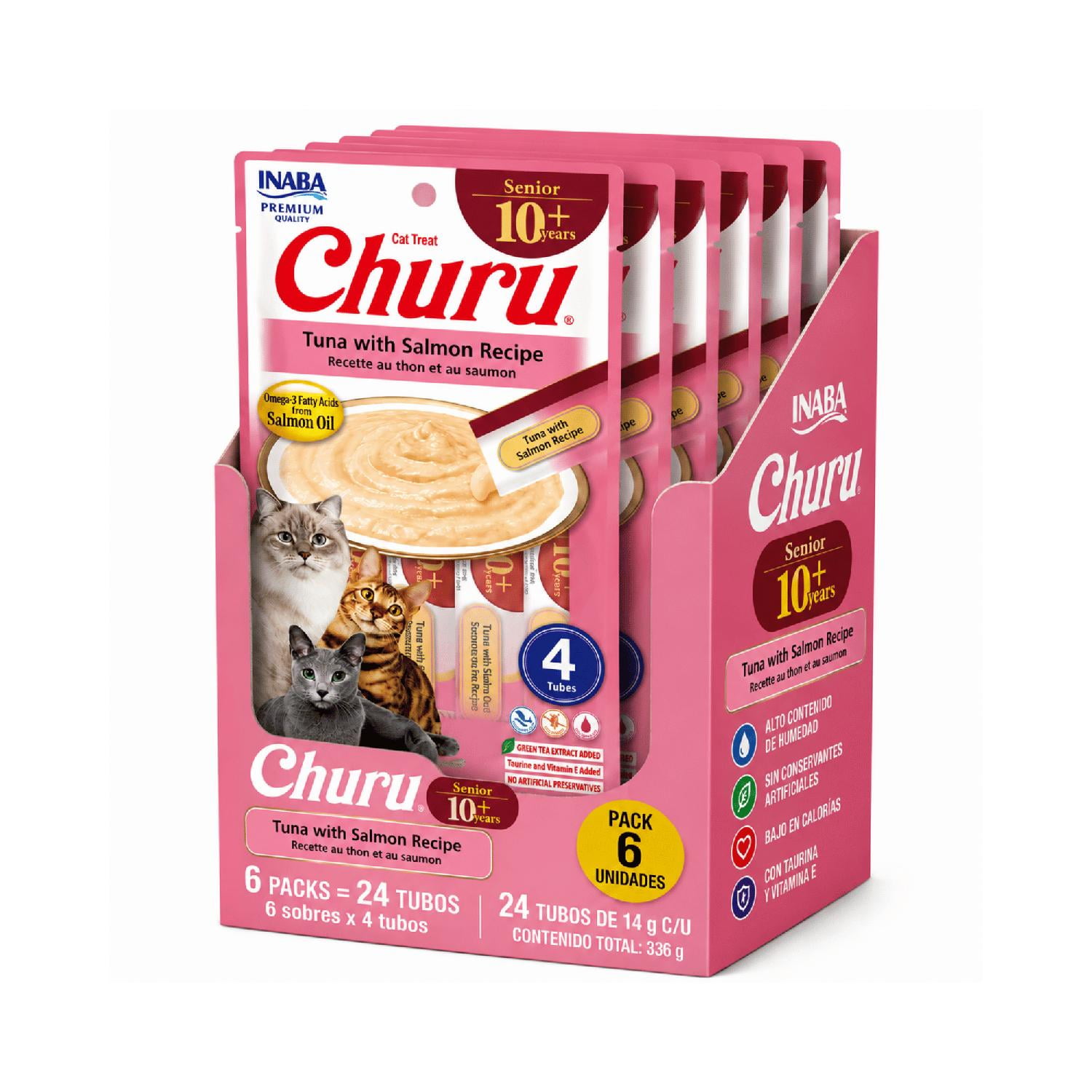 Churu Cat Senior 10+ Atún y Salmón 14g x4 Pack 6 Unidades