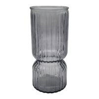 Fliperex - Florero Decorativo De Vidrio Cristal Con Diseño Tonos Grises