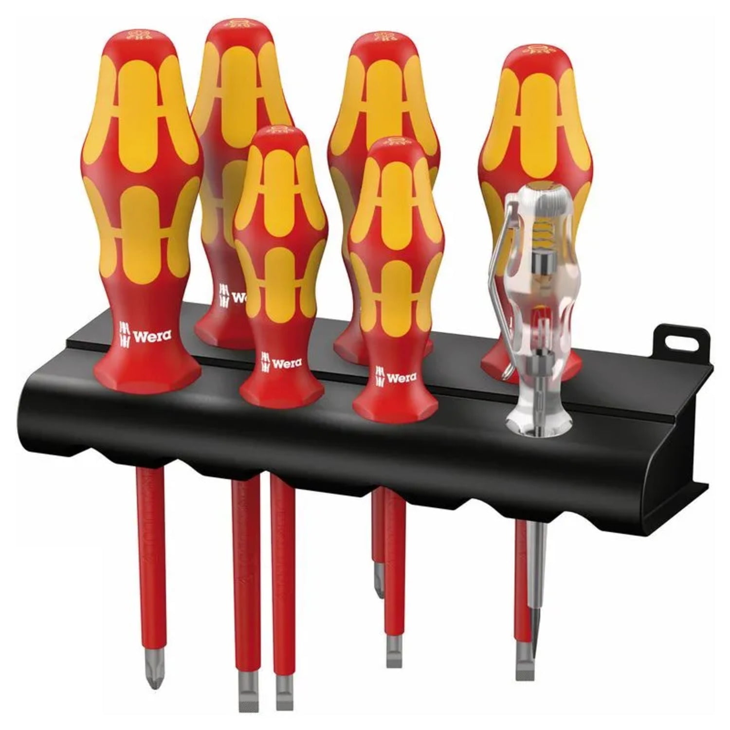 Wera - Set Destornilladores Aislados Vde + Buscapolo 1000v (7 Piezas + Rack)