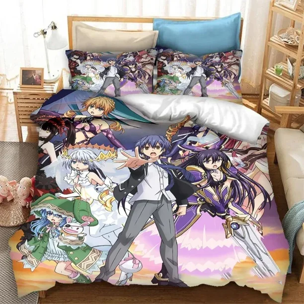 Date A Live Bedding Set Boys Girls Duvet Cover Pillowcase Bed Kids Adult Fashion Home Textileextile Bed Sheets