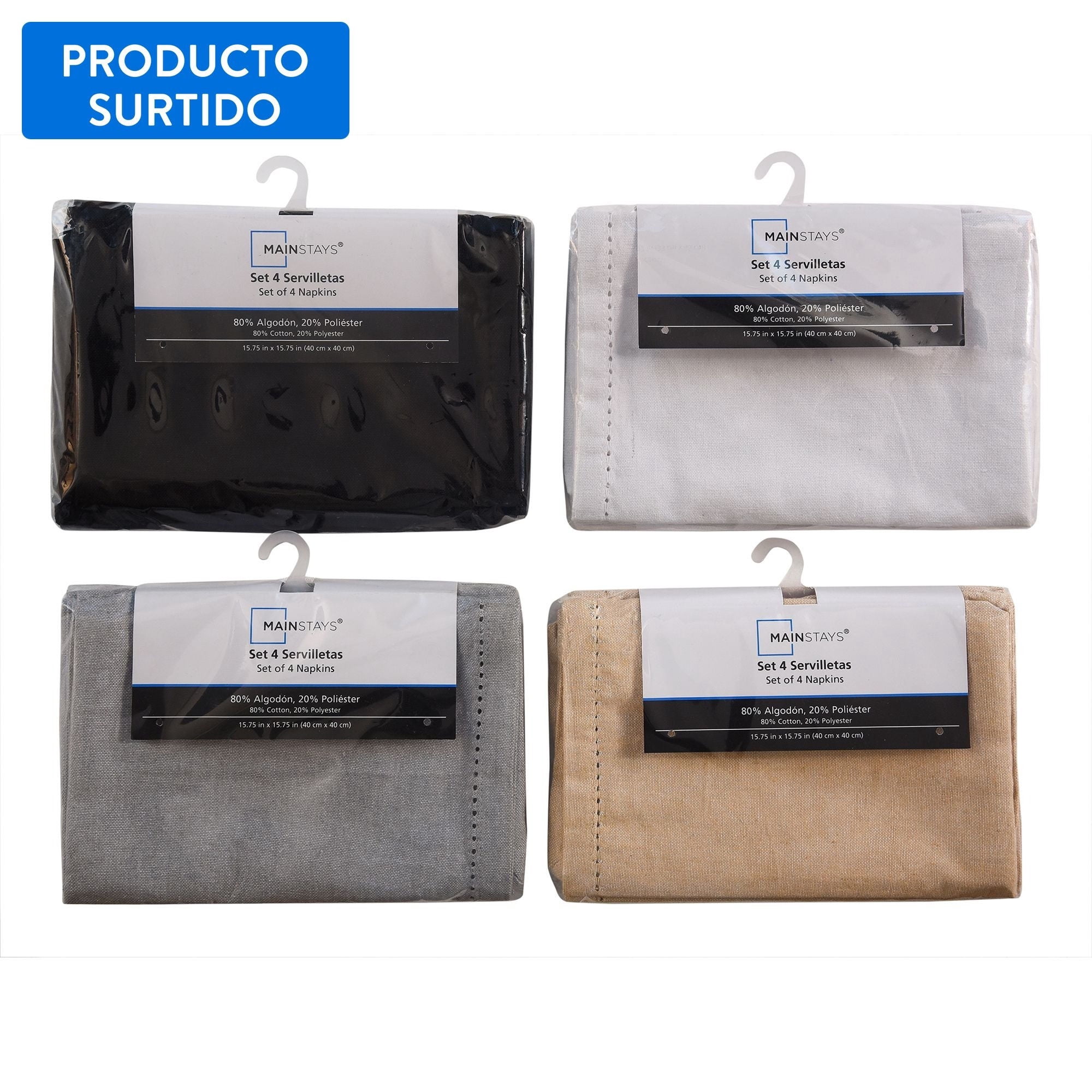 Set de Servilletas 80% Algodón 40cm Surtido