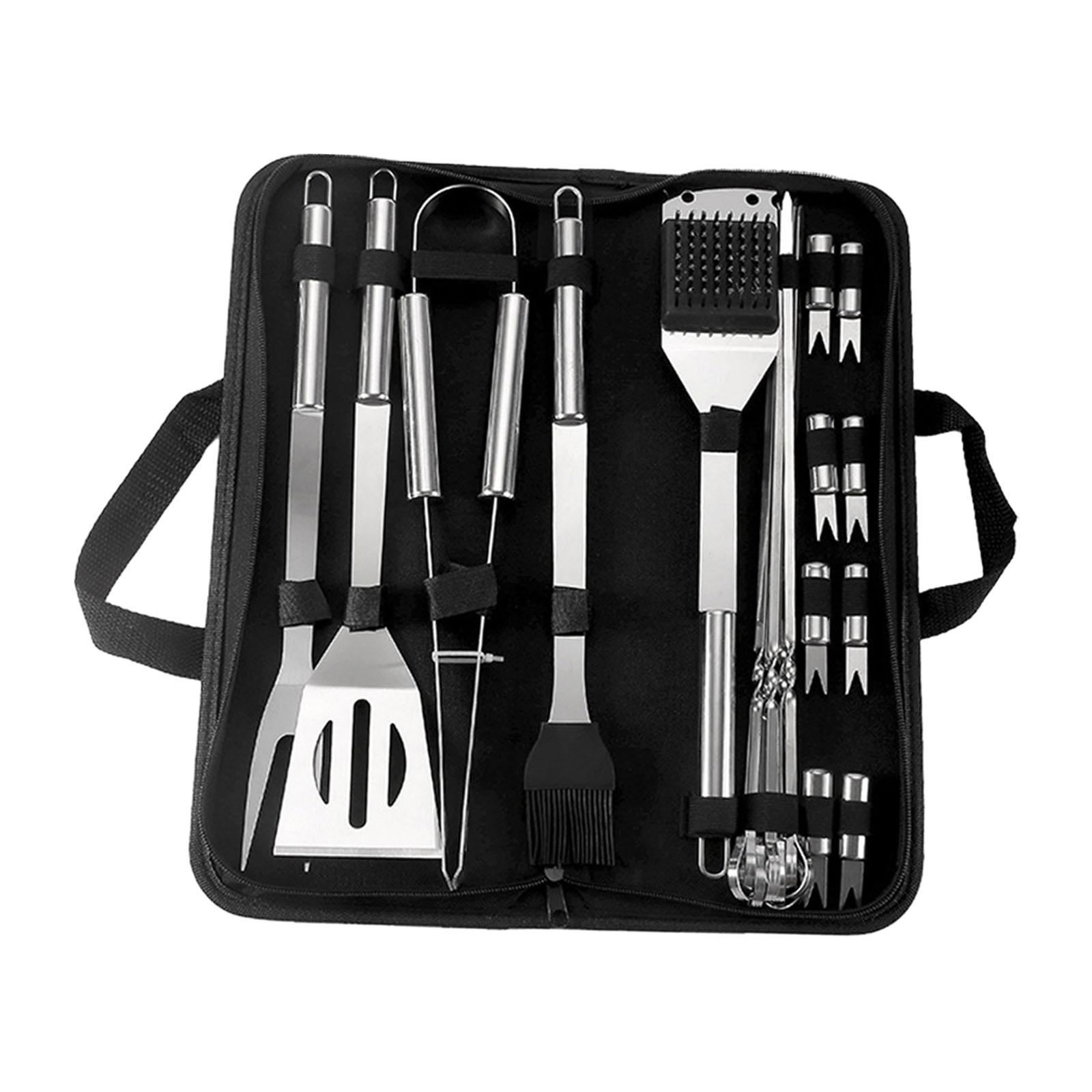 Magideal - Herramientas Para Barbacoa, Herramientas Para Asar, Regalos Antideslizantes, Herramienta Para Parrilla De Barbacoa, Juego De Utensilios Para Parrilla, 20 Juegos