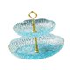 thumbnail image 1 of Bandeja De Placa De Fruta Elegante Para Servir Platos Para Servir Para Fiestas Boda De Vacaciones 2 Niveles Azul, 1 of 5