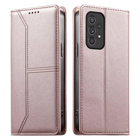 Funda tipo cartera con bloqueo RFID para Samsung Galaxy A33 5G cubierta magnética de cuero con tapa y soporte Rosa