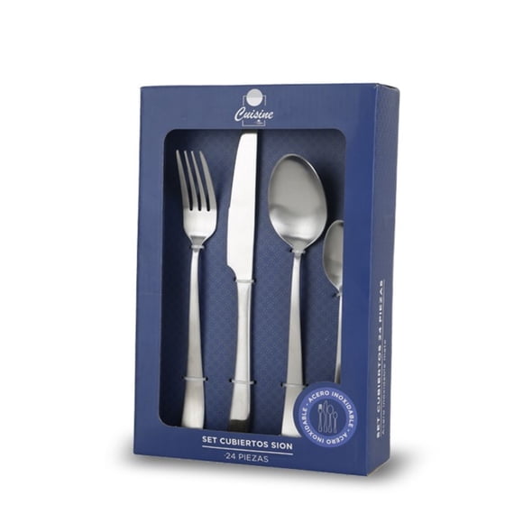 Set de Cubiertos Acero Inoxidable 24 piezas modelo Sion
