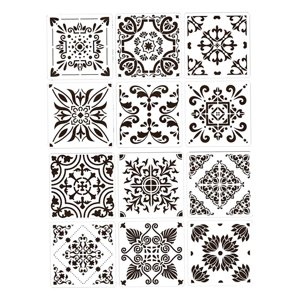 Bothyi - Plantillas De Dibujo De 12 Uds Plantilla De Plantilla De Mandala Para Muebles Piso De Tela Estilo B
