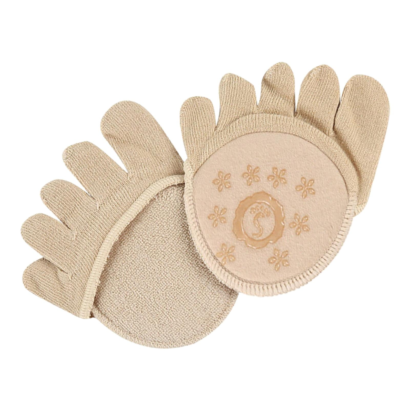 Magideal - Medias Medias Cubierta Separada Mujeres Calcetines Separados Calcetines De Silicona De Corte Bajo Medias Antideslizantes De Cinco Para Sandalias , Puntera Entera Beige