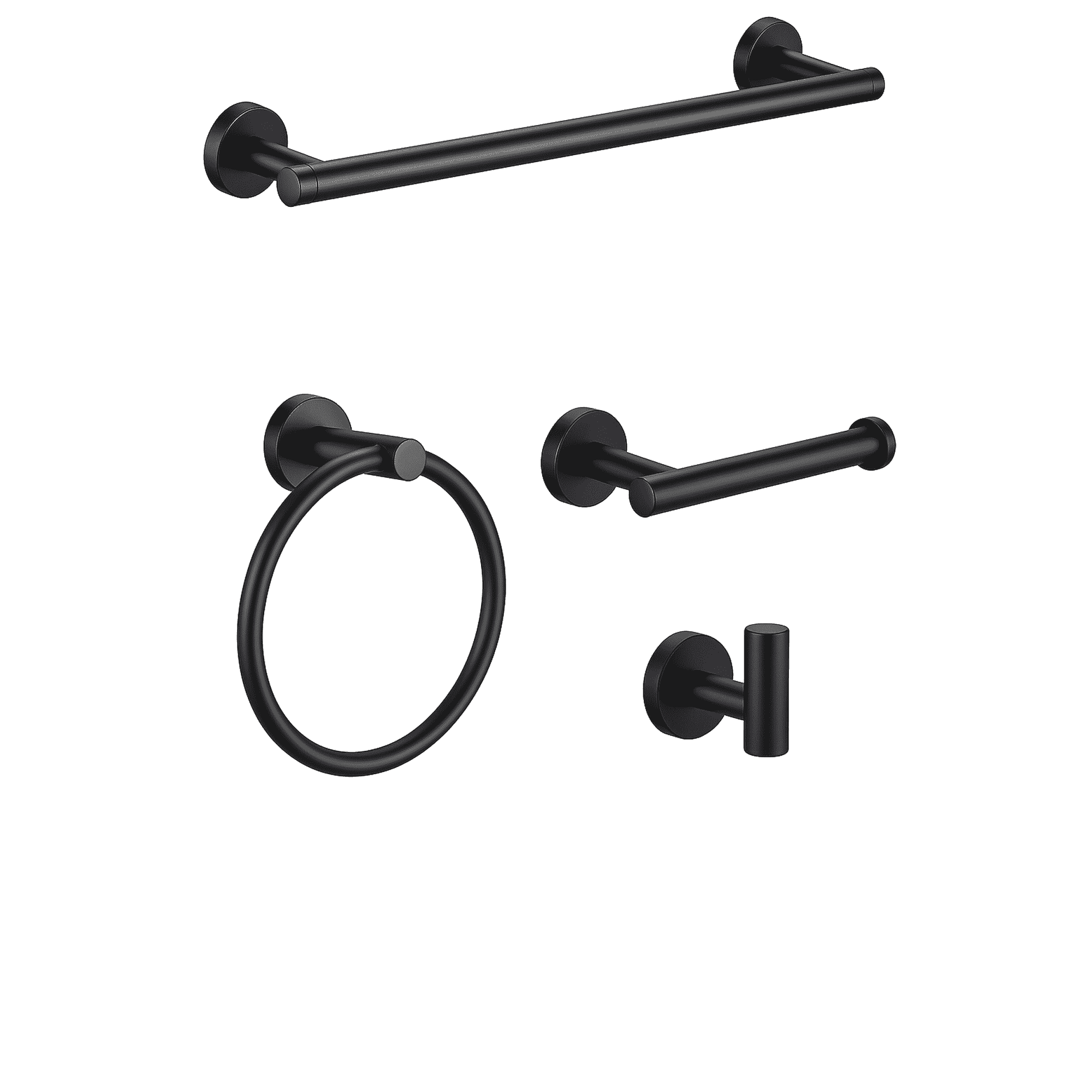 Genérico - Set Accesorios Baño 4 Piezas Negro
