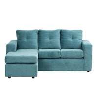 Muebles América - Seccional Emilia Felpa Turquesa