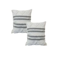 Genérico - Pack De 2 Fundas De Cojin Tufting 45X45 Cm Blanco 07