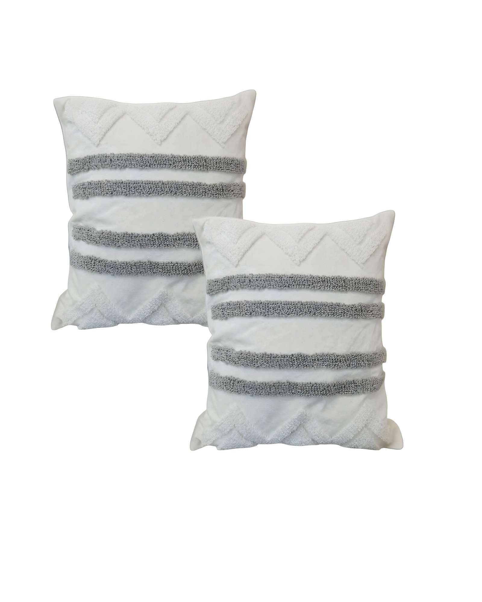 Genérico - Pack De 2 Fundas De Cojin Tufting 45X45 Cm Blanco 07