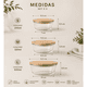 thumbnail image 3 of Set bowls vidrio herméticos tapa bambú 3 piezas cocina, 3 of 3