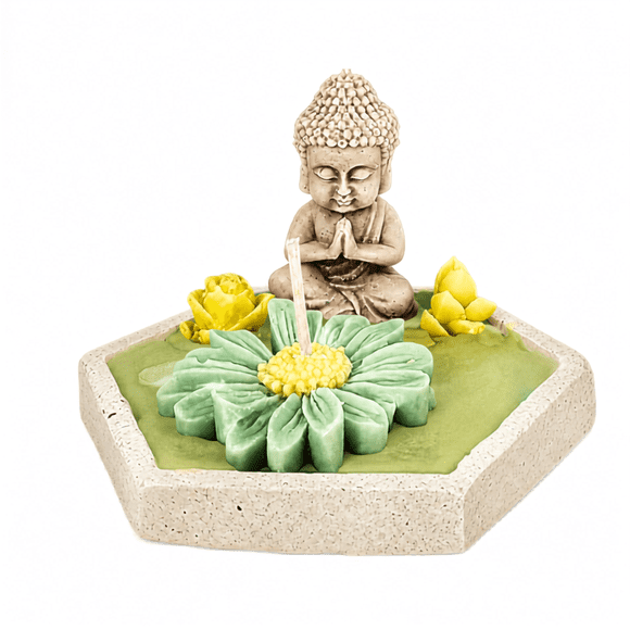 Vela Jardín Zen Buda Hexagonal