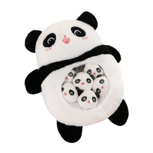 Magideal - Muñeco De Peluche Extraíble, Muñeco De Peluche, Decoración Con Muñeco Pequeño, Juguete De Peluche De Dibujos Animados Para Regalos De Cumpleaños, Niño Panda