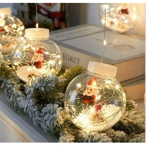 Aladdins Shop - Guirnalda De Luces De Navidad Esferas Con Nieve Viejito Pascuero 3 Metros