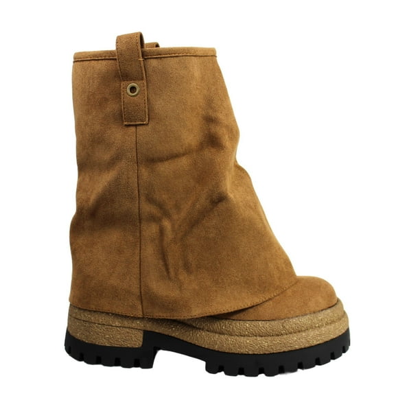 Bota Gamuza Plataforma 20 Yassne Marron Claro