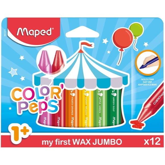 Crayones de Cera Maped Color'Peps Jumbo Triangulares Paquete de 12