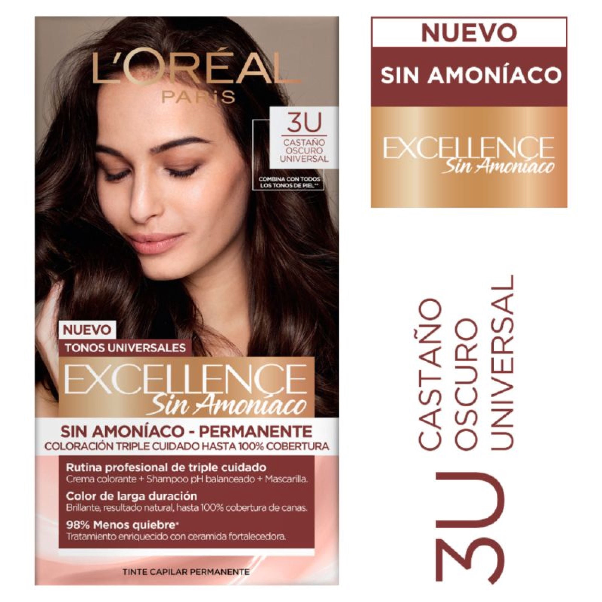 tinte Capilar Excellence Sin Amoniaco 3u Castaño Oscuro Universal