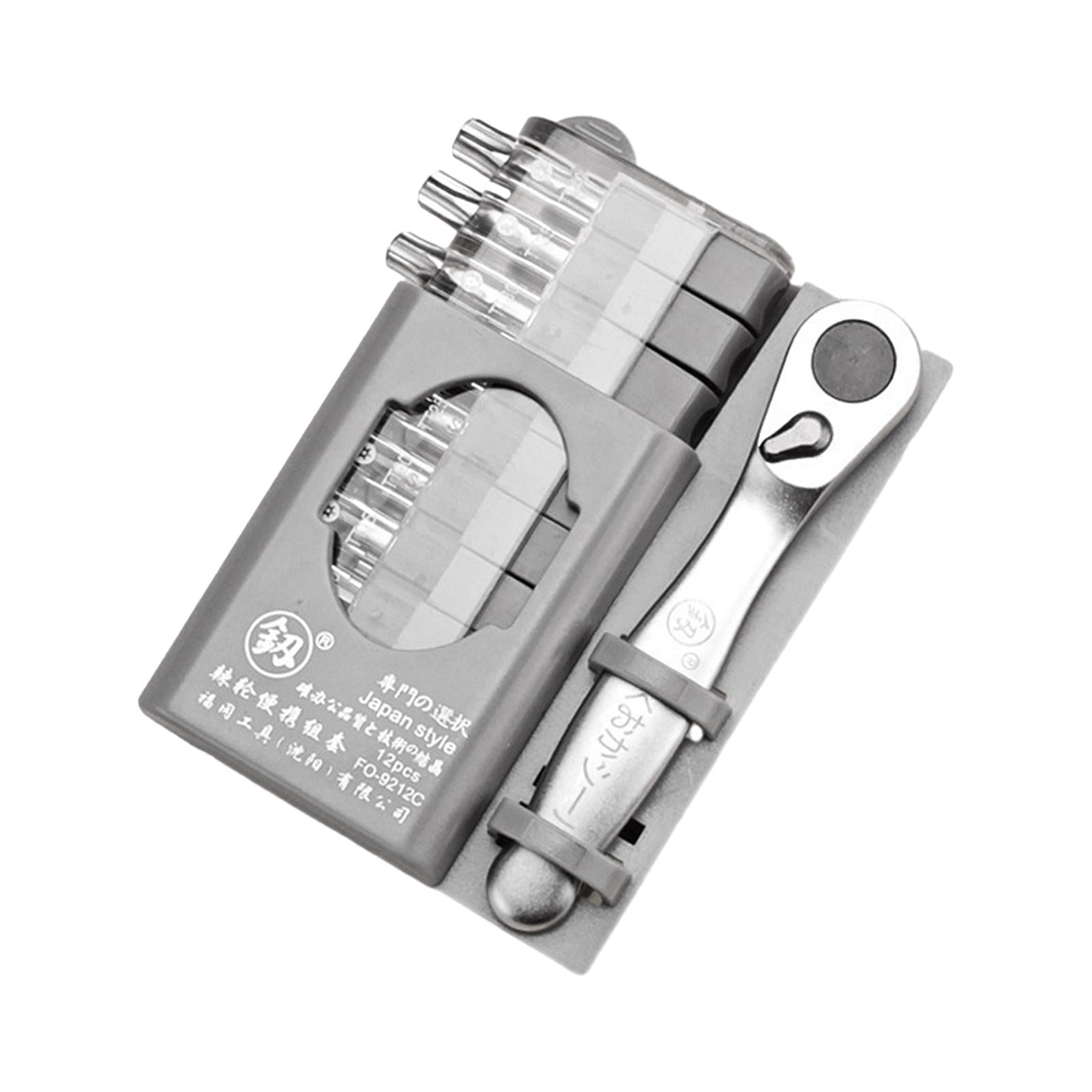 Magideal - Mini Llave De Trinquete Con 10 Puntas, Agarre Firme, Versátil, Compacta, Reversible, De Esquina Estilo C