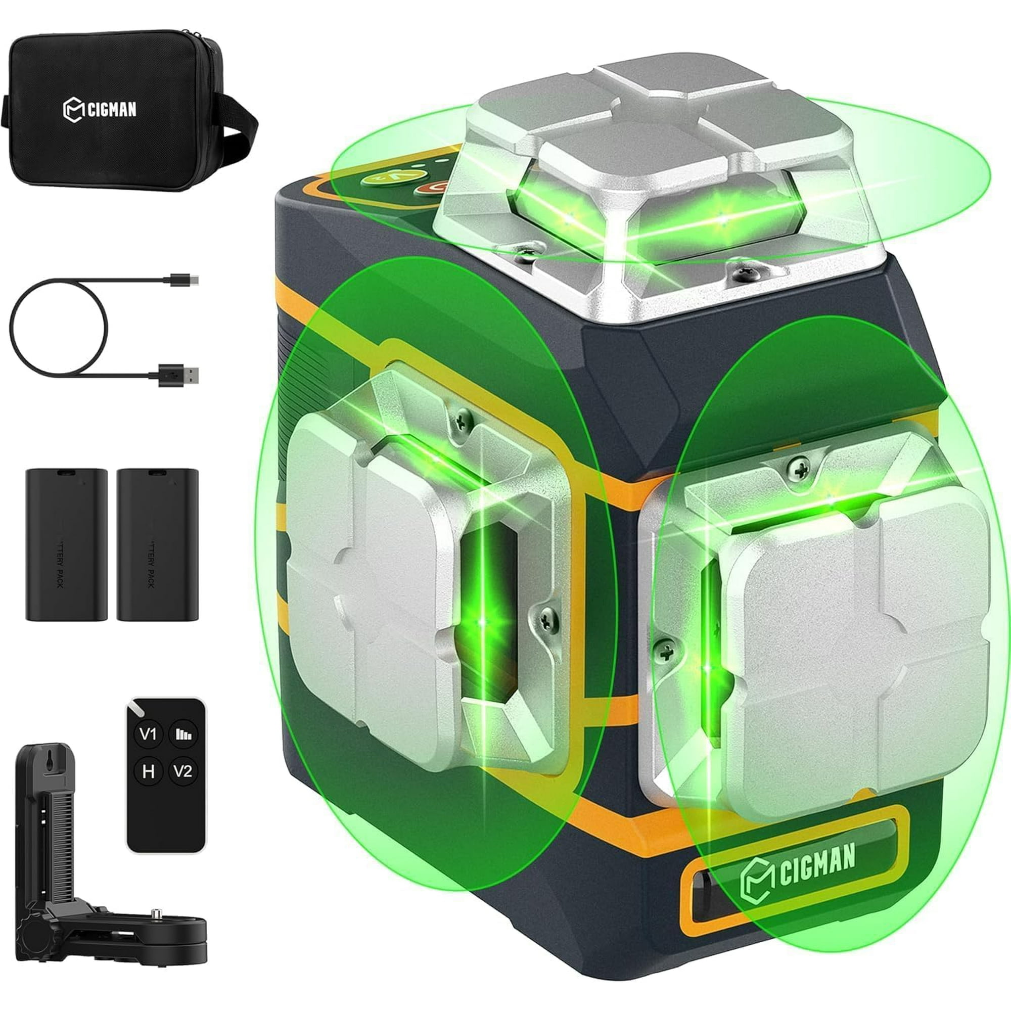 Nivel Láser Cigman Cm-801 Autonivelante 3x360° 3d Verde