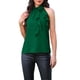 thumbnail image 1 of Top de cuello halter FAB CURVES para mujer, blusa casual elegante sin mangas con diseño floral 3D, talla XL, verde oscuro, 1 of 6