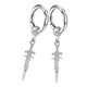 thumbnail image 2 of Pendientes De Acero Inoxidable Pendiente Largo Clip De Oreja Clip De Oreja Clip De Plata 2pcs, 2 of 5