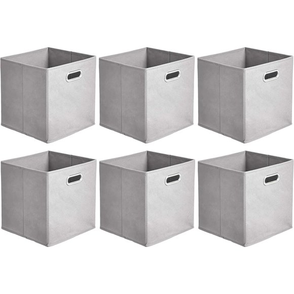 Amazon Basics Collapsible Cube Storage Bins, Space-Saving, 6 unidades