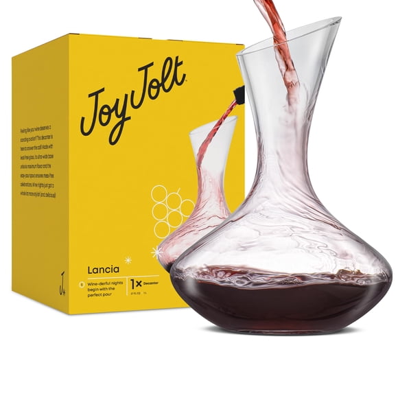 Decantador de vino JoyJolt Lancia Crystal, aireador de 1200 ml (40 fl.oz)