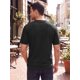 thumbnail image 3 of INSPIRE CHIC Camiseta de Hombre Casual con Cuello Redondo y Bolsillo en el Pecho de Manga Corta Elástica M Negro, 3 of 5