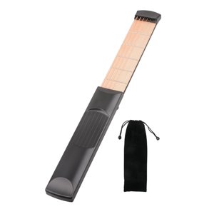 Magideal - Guitarra Acústica De Bolsillo, Diapasón De 6 Cuerdas, Herramienta De Práctica De Cuerdas Acústicas, Portátil, Fácil De Usar, Mini Dispositivo, Entrena 6 Trastes Arces Negros