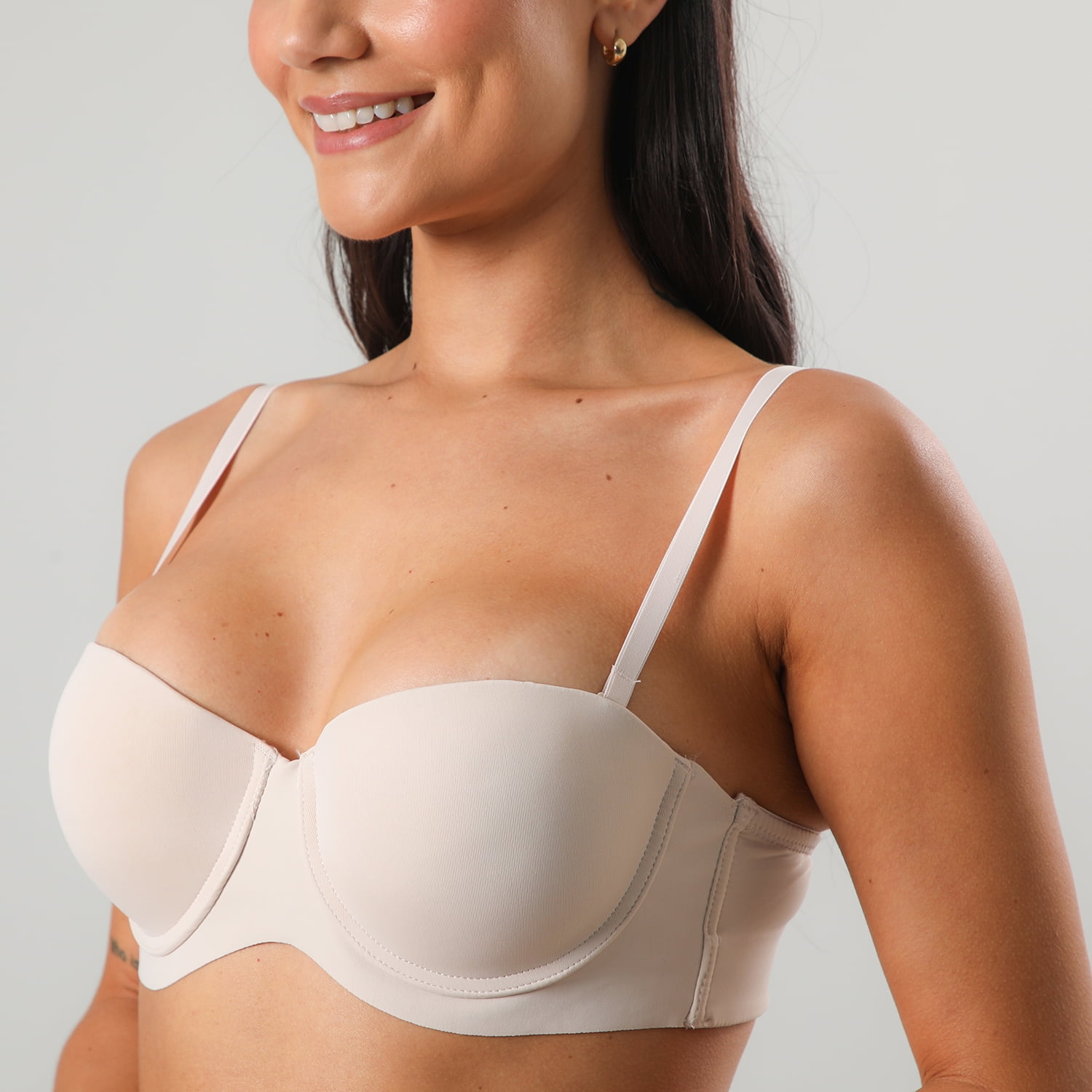 Sosten Sin Bretel Copa Preformada Flores Mujer 7382-97