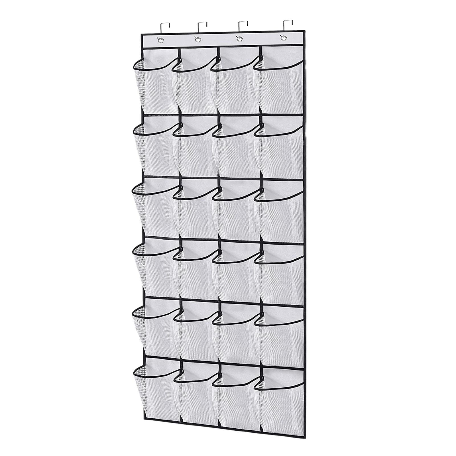 Magideal - Organizador De Zapatos Colgantes Estante De Almacenamiento De Zapatos Colgantes 24 Bolsillos Accesorio Plegable Portátil Para La Pared Del Dormitorio , Blanco