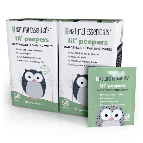 Toallitas limpiadoras de párpados para bebé Natural Essentials Lil Peepers 2 unidades