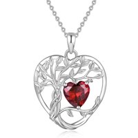 Collar Heshpaws Tree Of Life Heart Birthday Stone Plata 925 Mujer