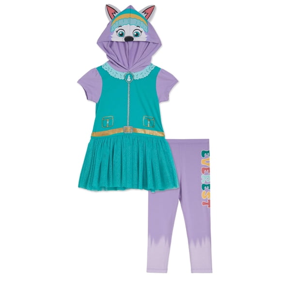 Vestido de cosplay con capucha y leggings de Paw Patrol Everest para niñas, 7-8