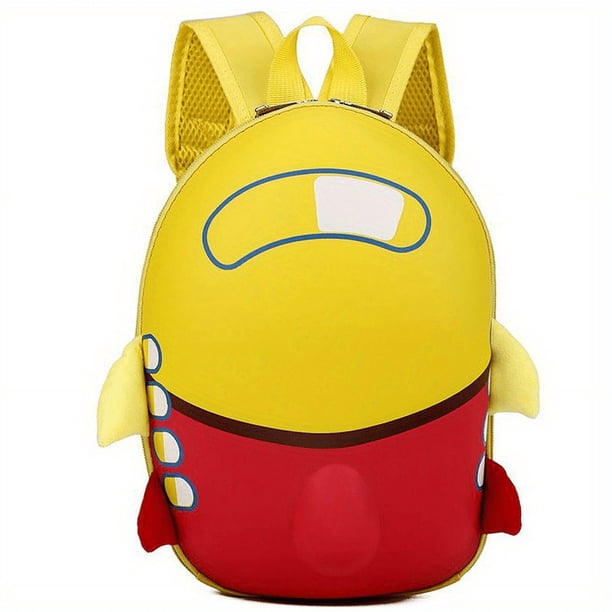 Children's 3D Airplane Backpack, Casual Contrast Color Large Capacity Backpack