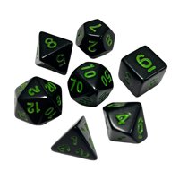 Magideal - 7 Piezas De Dados Poliédricos, Juguete De Entretenimiento, Juego De Dados Acrílicos Multifuncionales De Varios Lados, Juego De Mesa, Juego De Dados Verde