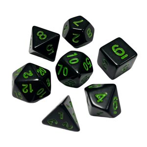 Magideal - 7 Piezas De Dados Poliédricos, Juguete De Entretenimiento, Juego De Dados Acrílicos Multifuncionales De Varios Lados, Juego De Mesa, Juego De Dados Verde