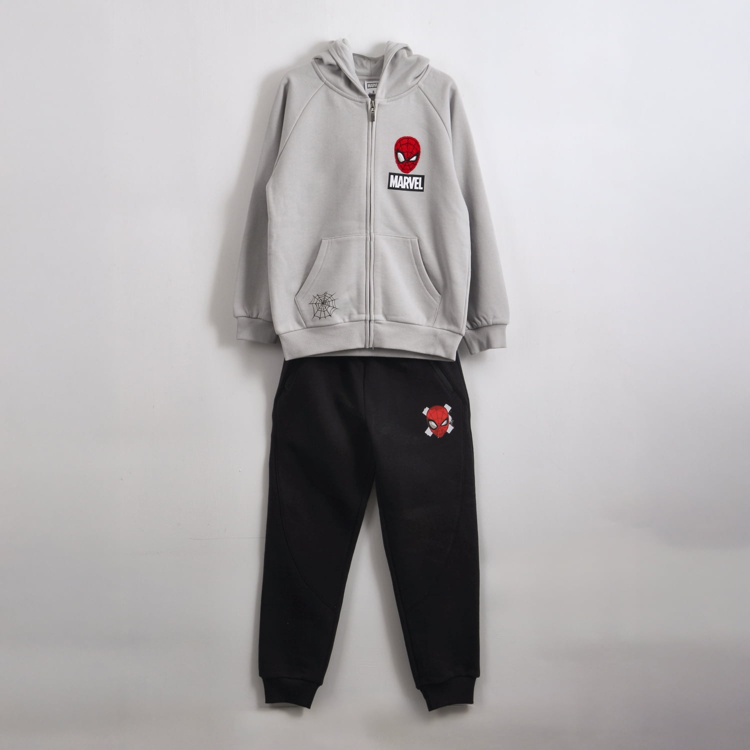 Conjunto Buzo Niño Hoodie Back Print Spiderman Gris Marvel