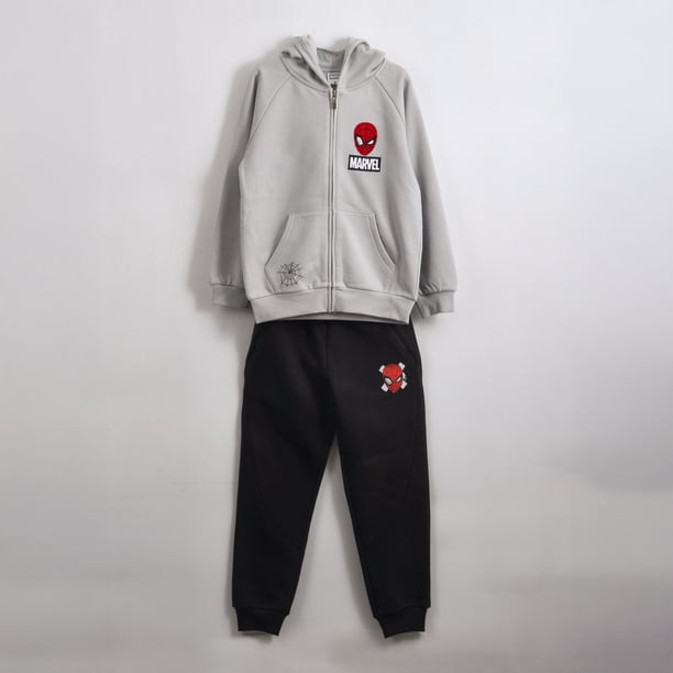 Conjunto Buzo Niño Hoodie Back Print Spiderman Gris Marvel