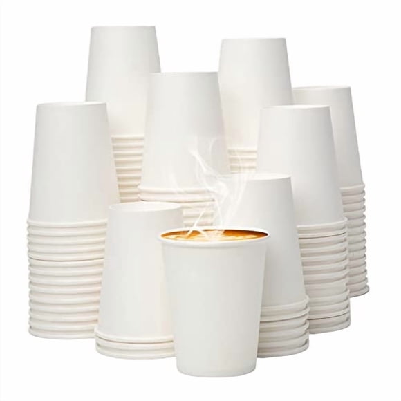 Vasos desechables de papel para café YEEHAW 240 ml, paquete de 300, blancos