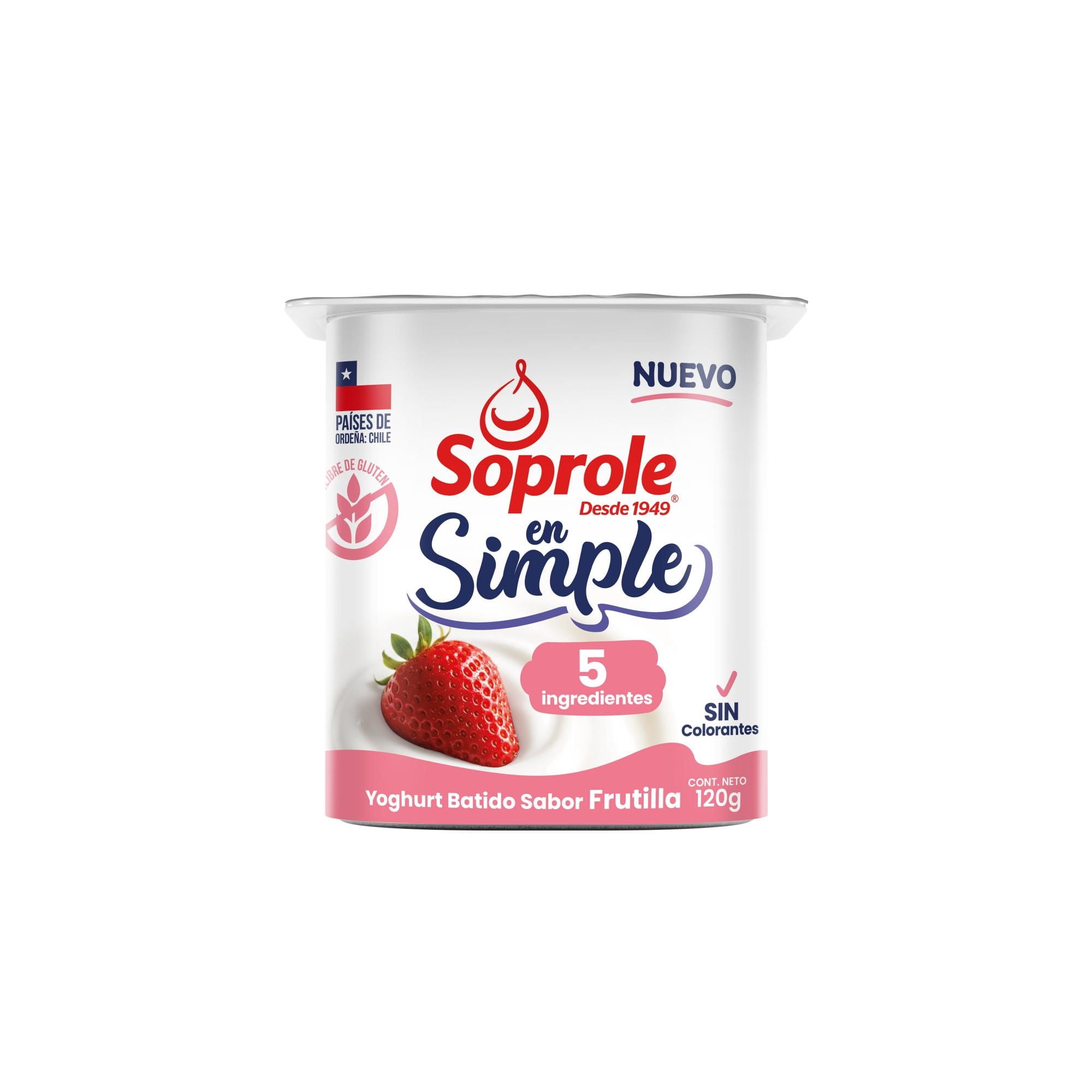 Yoghurt En Simple 5 Ingredientes Frutilla 120 g Soprole