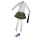 thumbnail image 1 of 1/6 Estudiante Uniforme Camisa Falda Zapatos De Lona Para Mujer De 12 "verde + Morado, 1 of 3