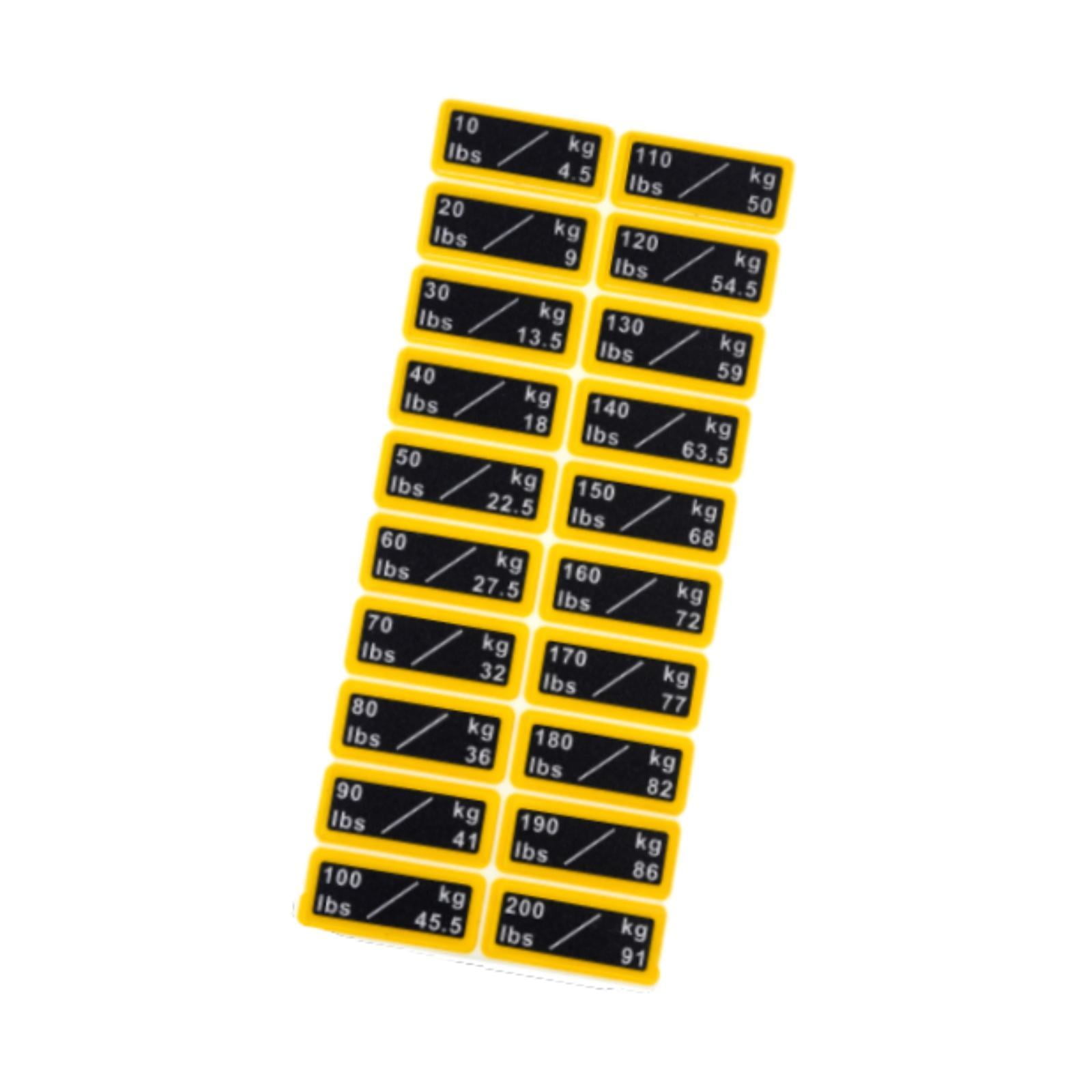Magideal - Pegatinas De Números De Peso, Etiquetas De Pila De Pesas, Calcomanías, Accesorios Para Máquinas, Calcomanías De Gimnasio Para Identificación De Peso, 32 Cm X 13 Cm.
