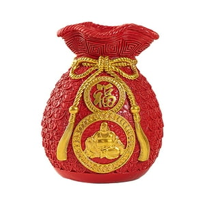 Genérico - Bolso Para Festival De Primavera, Adorno De Jarrón Feng Shui Para Estante, Chimenea, Repisa, Estilo C
