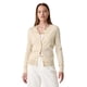 thumbnail image 1 of Cárdigan GAP para mujer, cuello redondo, color marrón claro, color avena jaspeado, talla S, 1 of 4
