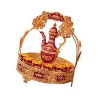 Bothyi - Juego De Café Turco, Tetera Turca, Bebida Para Sala De Estar, Fiesta En Casa, Rojo Oscuro