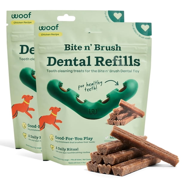 Recambios de limpieza dental para cepillo de dientes para perros Toy WOOF Bite n' Brush