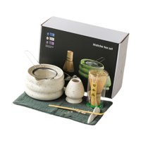 Magideal - Set De Matcha Con Soporte Para Batidor, Herramientas De Cerámica Japonesas Para Hacer Té Matcha, Regalo Para Amantes Del Té, Batidor Y Cuchara Para Ma Blanco 7 Piezas